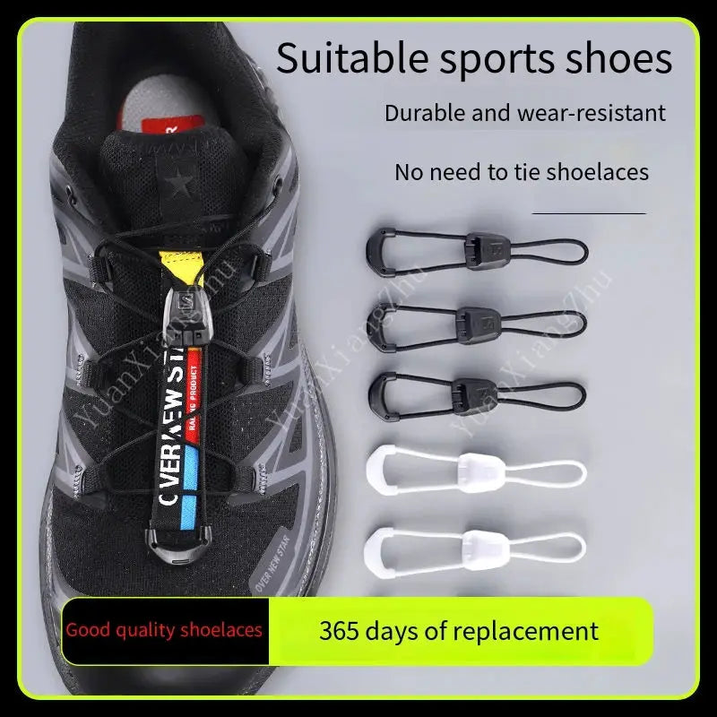No Tie Round Elastic Tennis Shoe Laces For Adults And Kids Quality Running Sneakers Shoelaces Black White Accessories