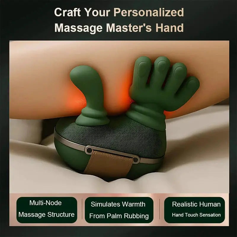 Neck and shoulder massager N7 kneading shawl by Simples Market, green hand-shaped device