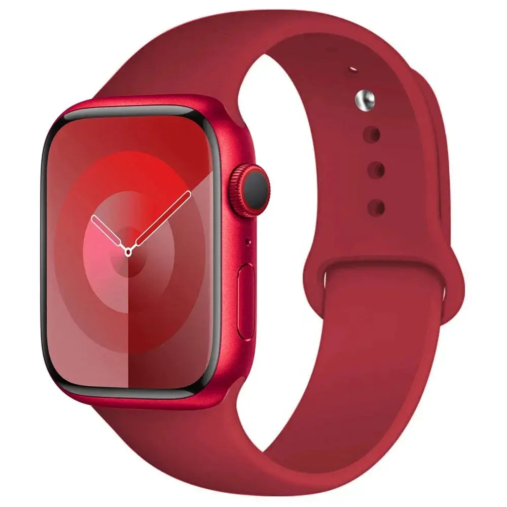 Silicone Apple Watch band, red, compatible with 38-49mm Apple Watch models