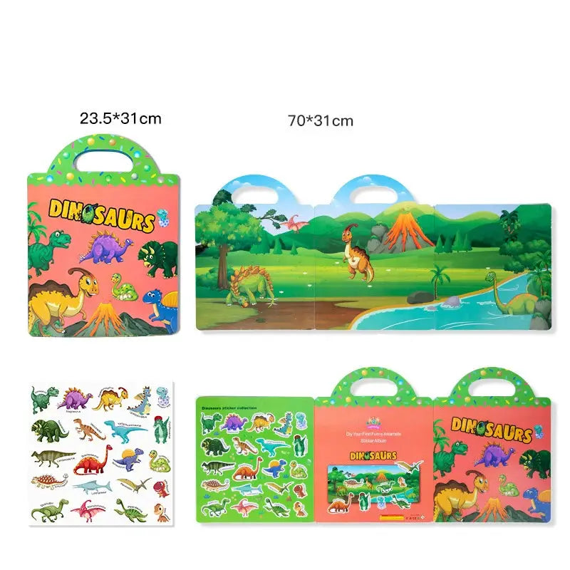 Reusable Cartoon Sticker Book for Kids DIY Puzzle Game Educational Learning Toy Ages 2 to 4 Gifts