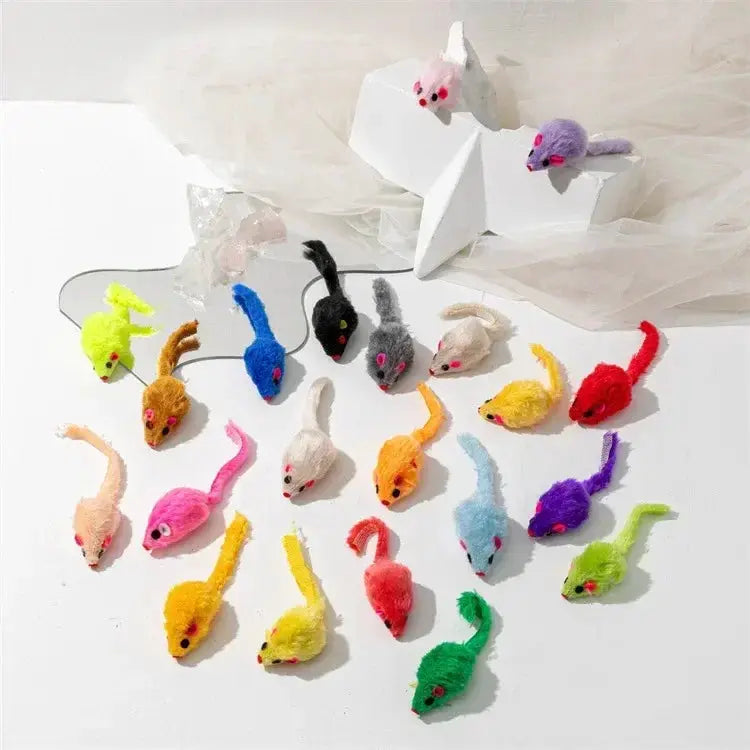 Rattle Cat Mouse Toys Set With Catnip Pre Filled Faux Fur Interactive Cat Toys For Cats 3 To 200 Pack