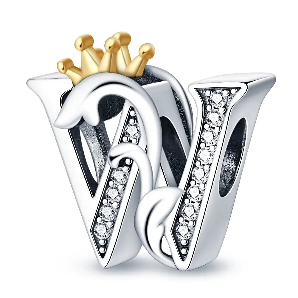 925 Sterling Silver Alphabet Charms A to Z Beads for Women Fit Original Bracelet DIY Jewelry Gift