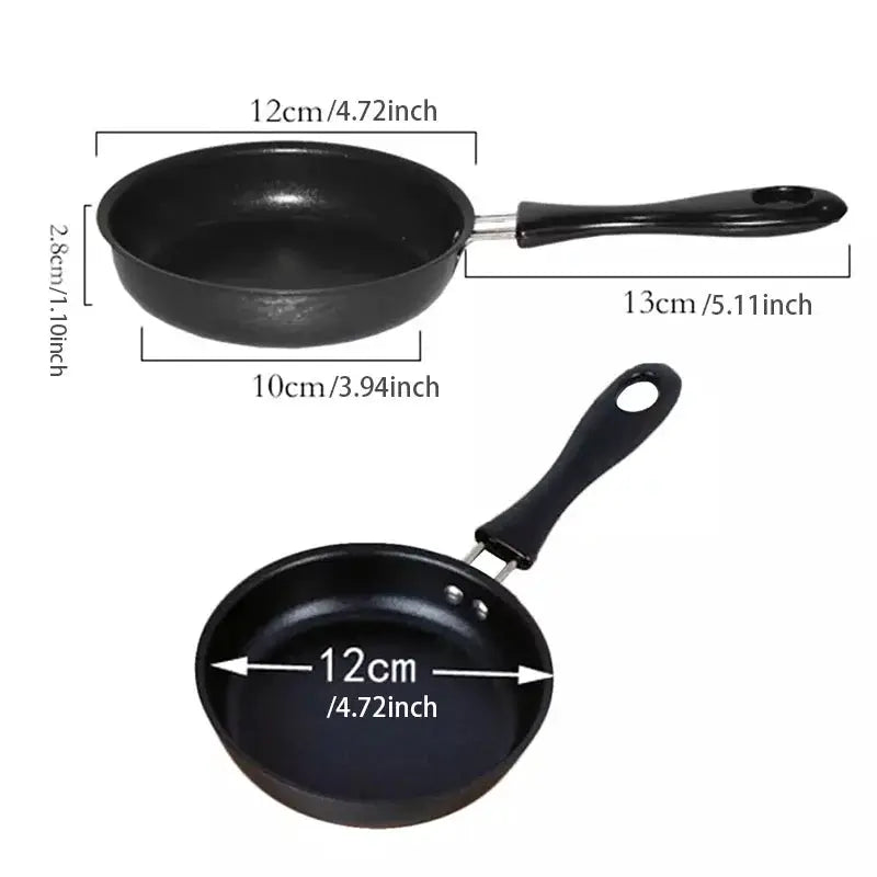 CastCraft Mini Cast Iron Egg Skillet With Nonstick Coating For Easy Release And Cleaning 12 cm Diameter Pan