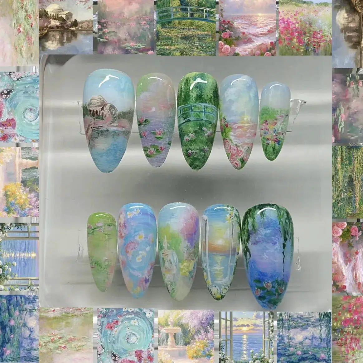 Spicy Girl Flower Print Press On Nails 24Pcs Wine Red Blush Almond Wearable Reusable False Nail Tips For Summer