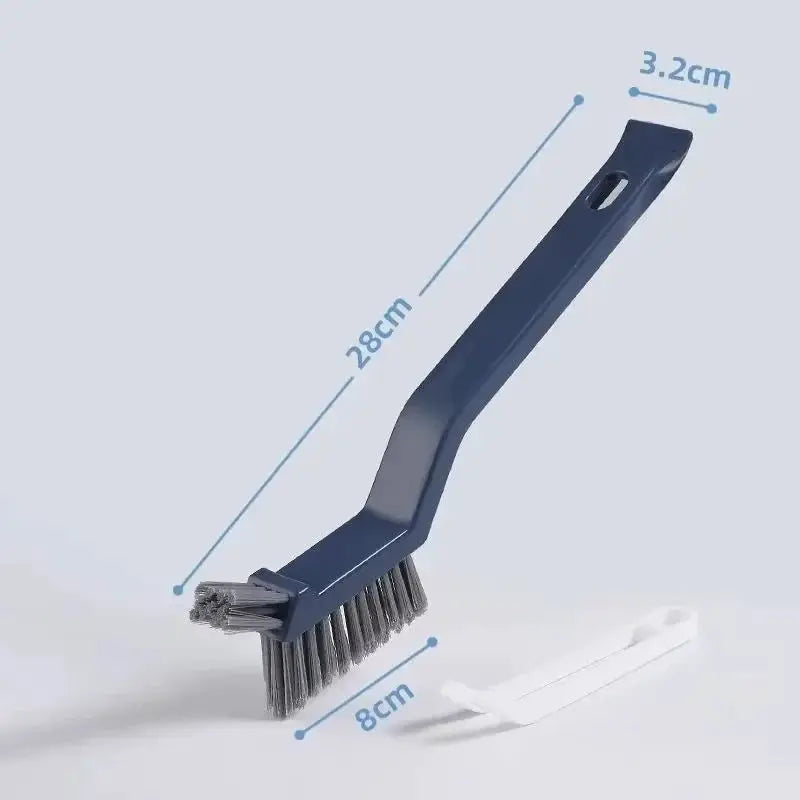 Simples Market 2-in-1 cleaning brush for corners and gaps, blue handle with dense bristles (28 cm)