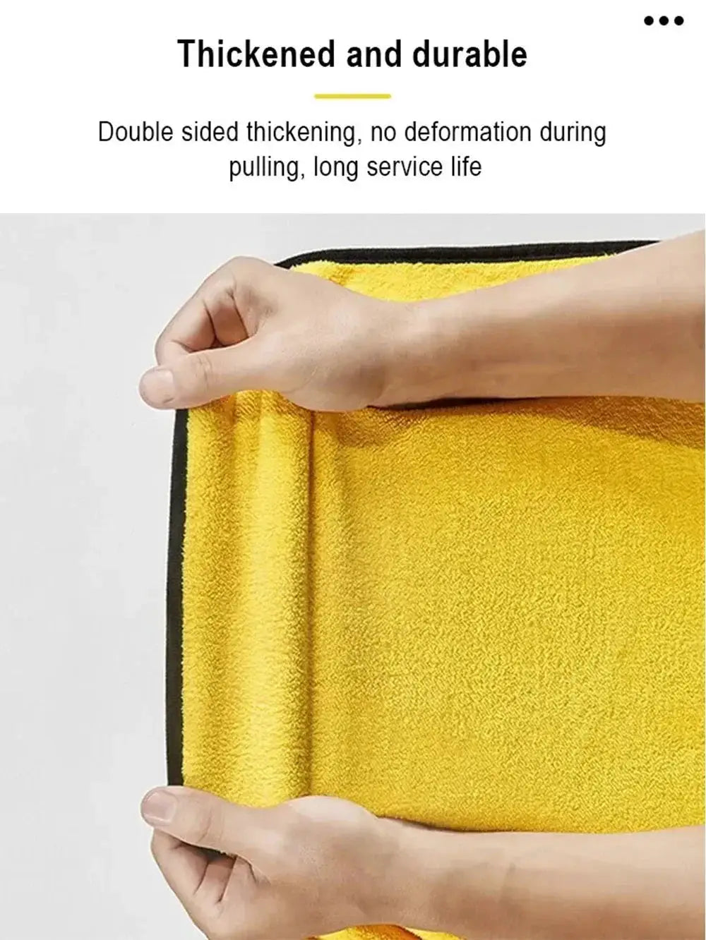 Simples Market yellow thickened microfiber car wash towel, double-sided cleaning cloth (30/40/60 cm)