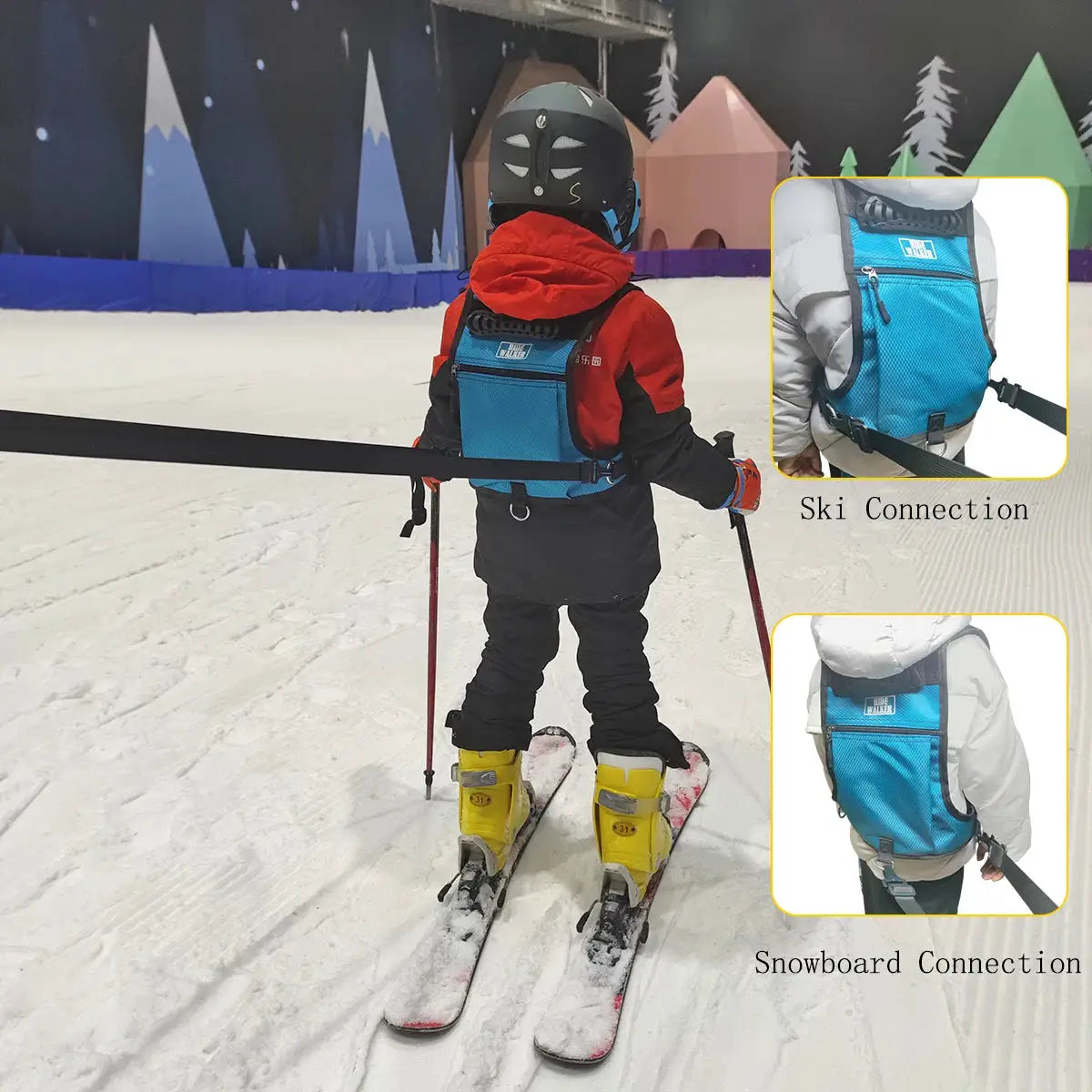 Kids Ski Harness Backpack Adjustable Snowboard Training Belt Speed Control Leash For Safe Learning