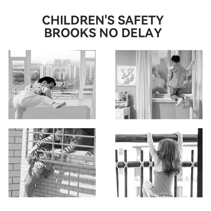 Simples Market sliding sash stopper child safety locks with straps; grayscale 4-piece set for doors and windows.