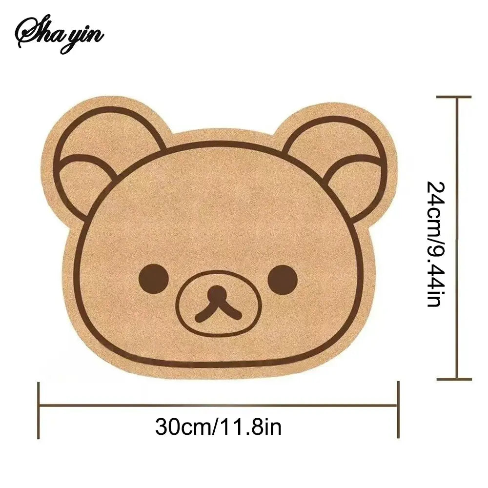 Tablero de fieltro en forma de oso, decoración de pared beige, Simples Market, 30 cm x 24 cm