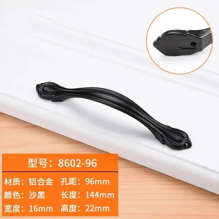 Black Aluminum Cabinet Knobs And Handles For Kitchen And Furniture Drawer Pulls Cupboard Handles
