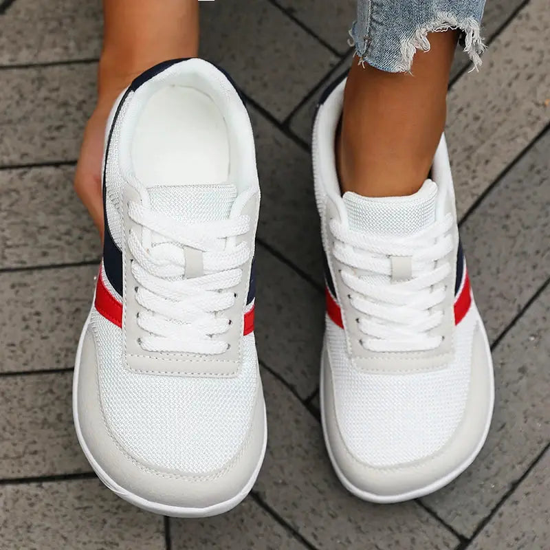 StrideFlex Wide Toe Women Walking Shoes Breathable Mesh Upper Soft EVA Barefoot Feel For All Day Comfort