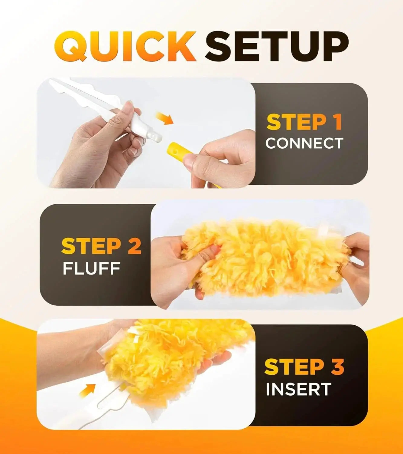Single-sided 360° electrostatic feather duster for dust and cobweb cleaning (disposable)