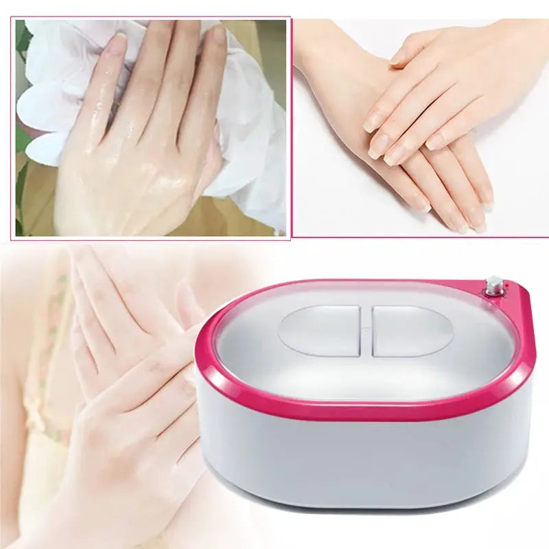 Paraffin wax heater 3L Wax Therapy Machine with pink rim for hands, feet and face spa treatment by Simples Market