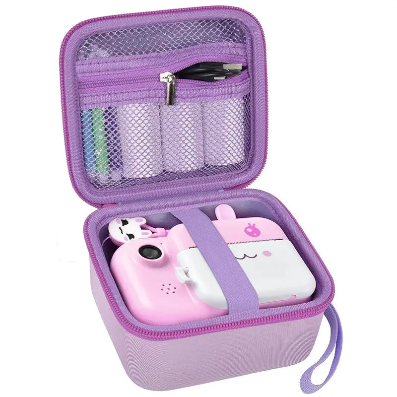 KidGuard Instant Print Camera Case Shockproof Dustproof Hard Storage Bag For Toddler Cameras Travel Friendly PU Case