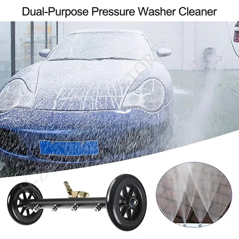 Simples Market 5000 PSI car chassis high pressure washer water broom, 16-inch, black steel with two extension rods