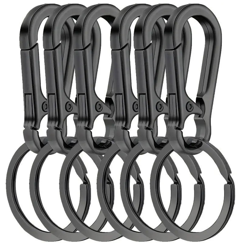 Six Piece Metal Carabiner Clip Keychain Set For Car Keys And Home Keys Organizer