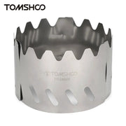 Tomshco titanium windscreen for gas and alcohol stoves; ultralight camping accessory