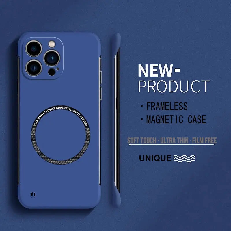 NovaCase Ultra Thin Matte Magnetic Frameless PC Case For iPhone 17 Pro Max 16 15 14 Plus Ultra Thin Protection