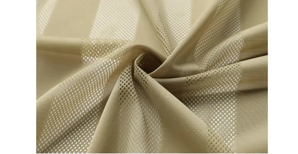 Mesh vest fabric in beige, breathable quick-dry material for summer outdoor wear