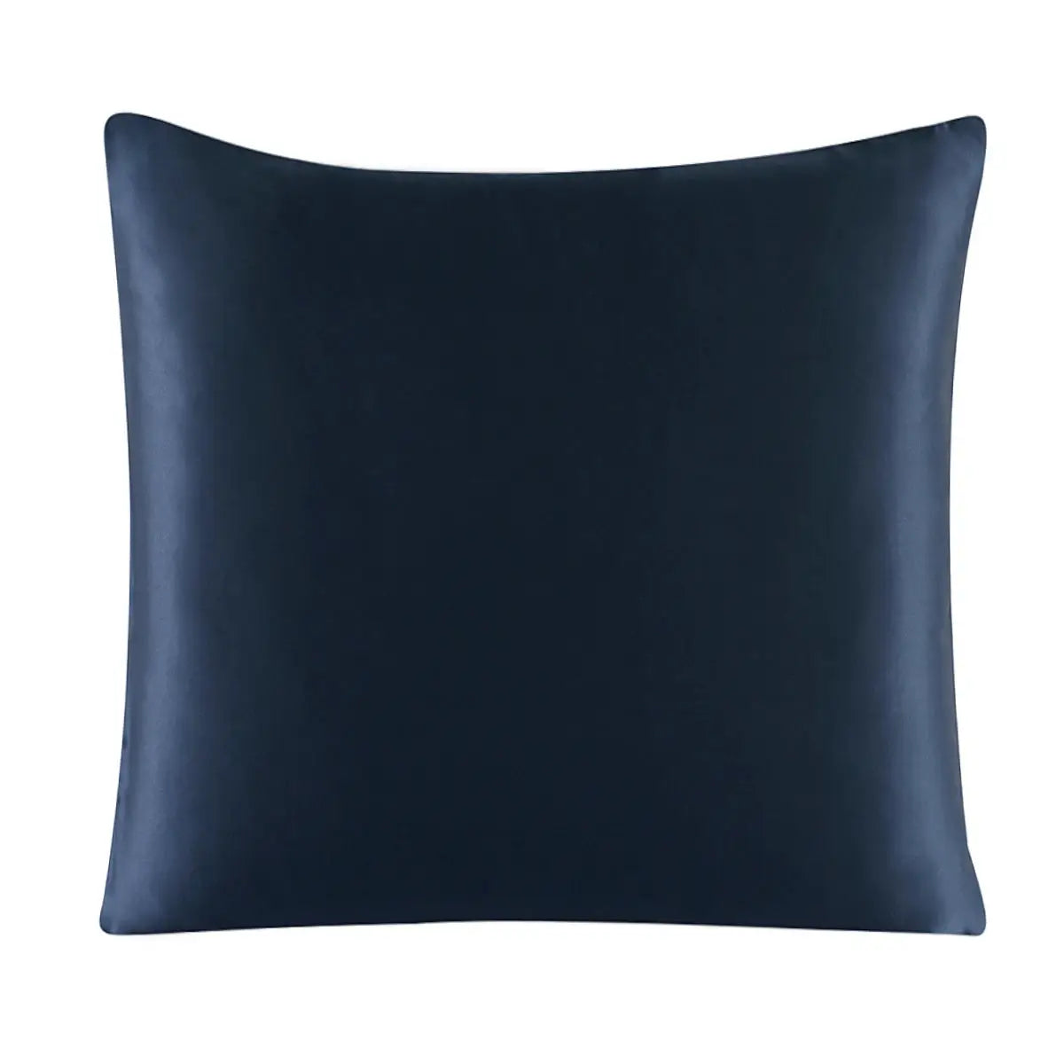 Silk pillowcase with zipper in navy blue, 40x40cm cushion cover