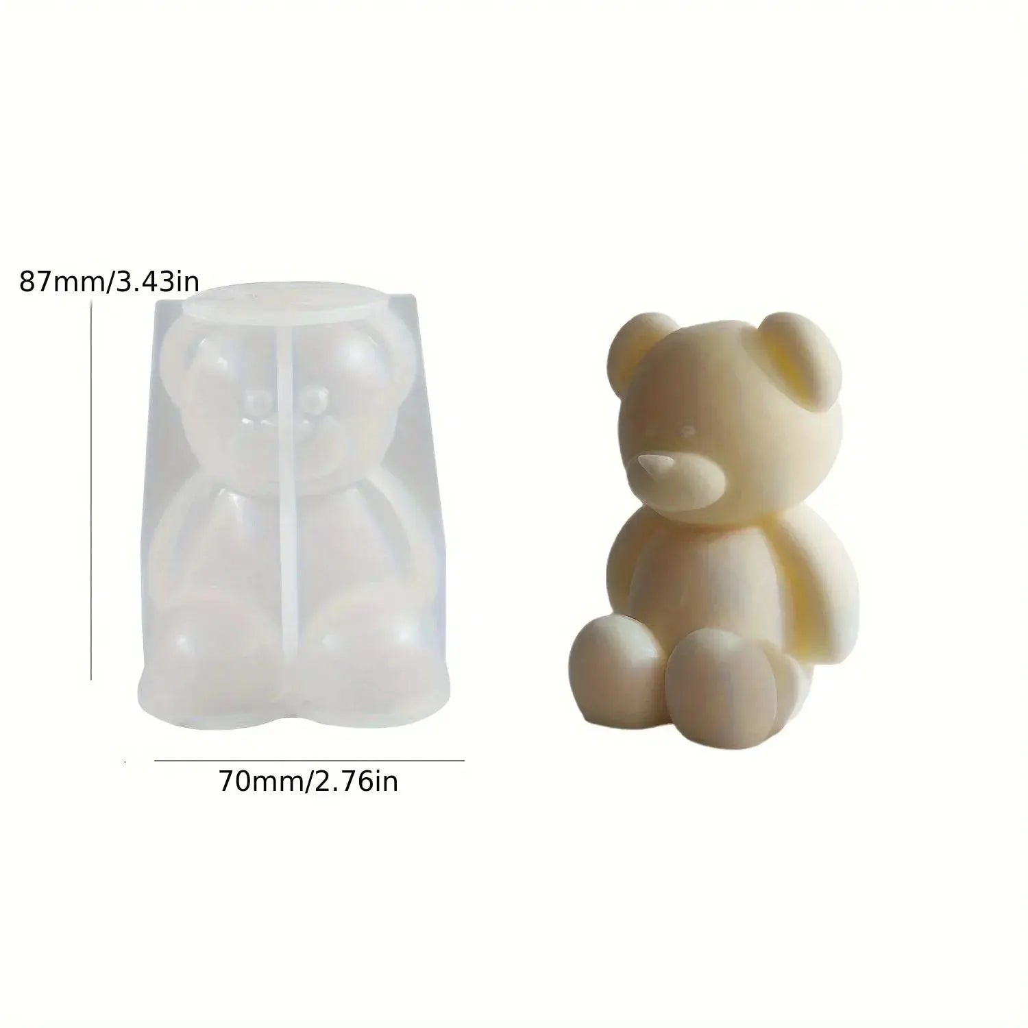 Silicone Bear Mold for Candles Soaps and Resin Casting Cute Animal Shape for Home Decor and Aromatherapy