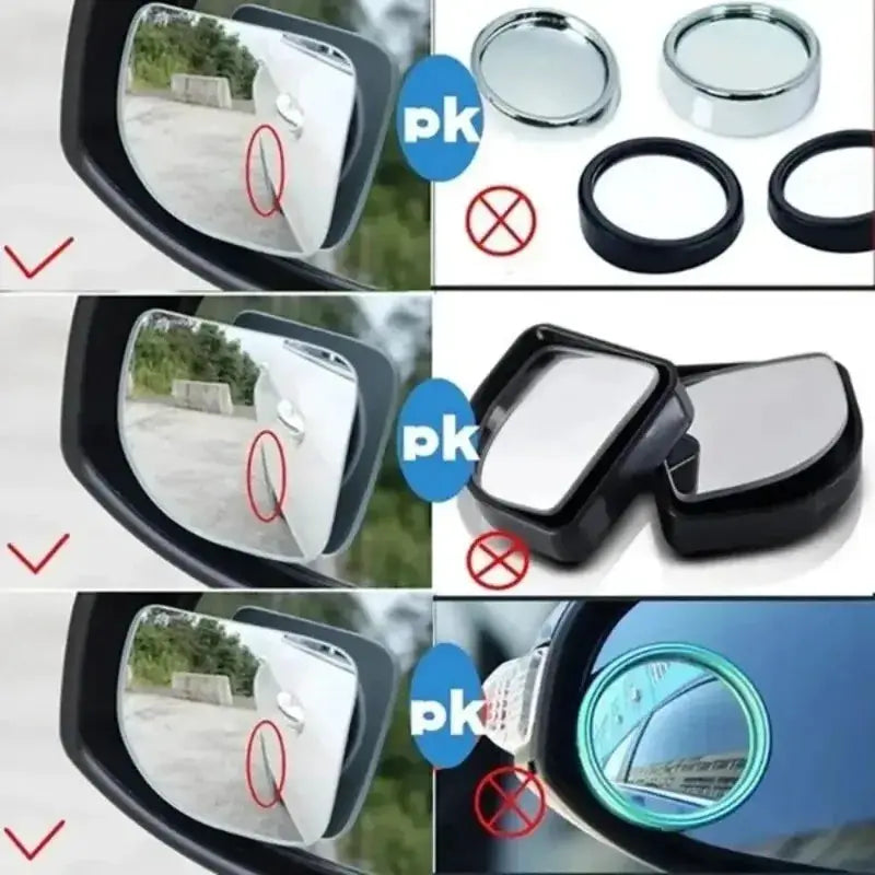 2 Piece Universal Fit Blind Spot Mirrors for Cars Wide Angle Rearview Mirror with 360 Degree Adjustable High Definition