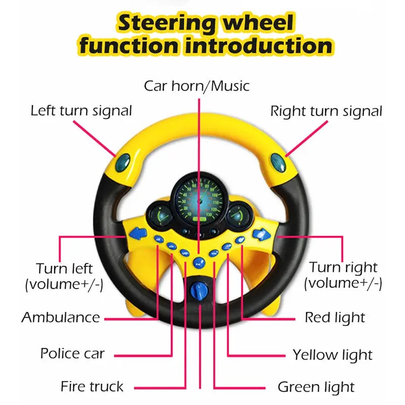 Infant Shining Electric Simulation Steering Wheel Toy With Lights And Sounds For Early Educational Play