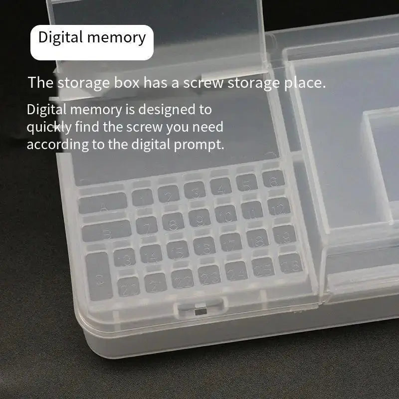 Phone repair storage box by Simples Market, transparent PVC, double-layer, large capacity, 185x93x35mm.