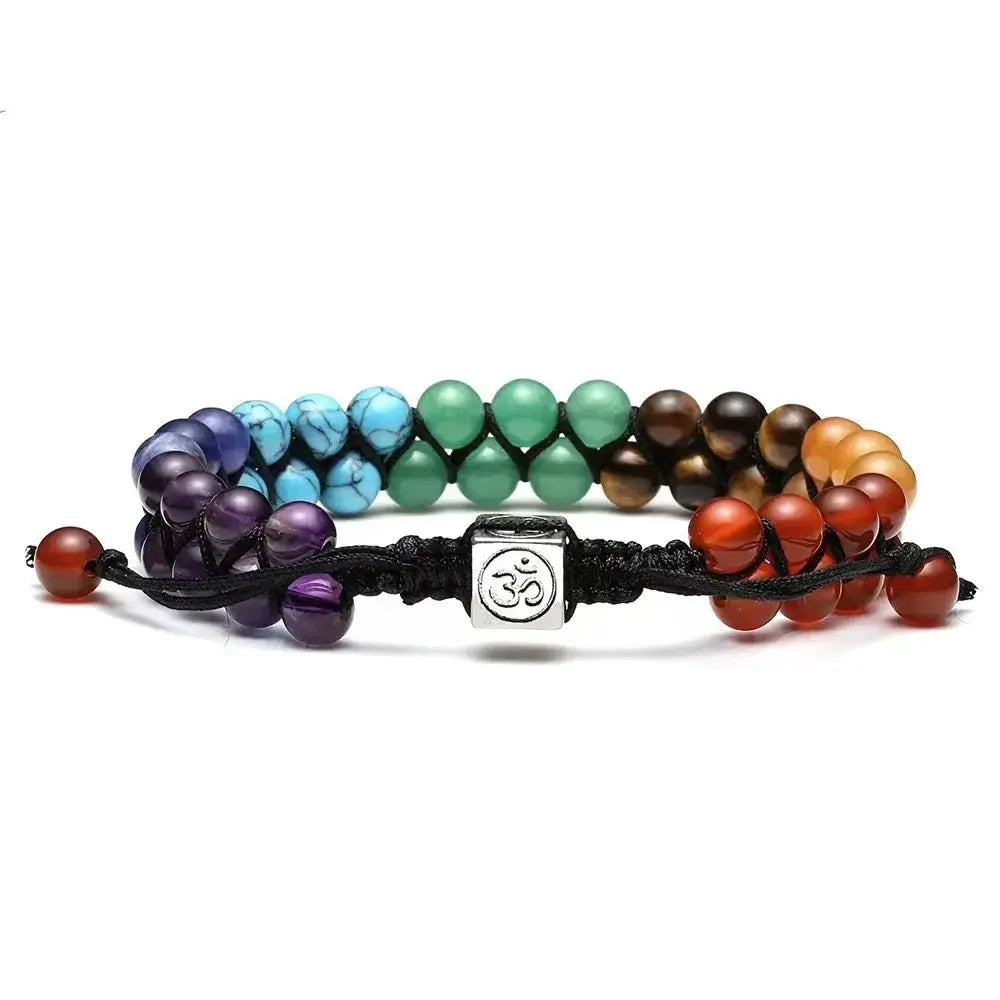 Top Plaza 7 Chakra Crystal Bracelet Yoga Stone Adjustable Beads For Meditation Relaxation And Anxiety Relief For Women