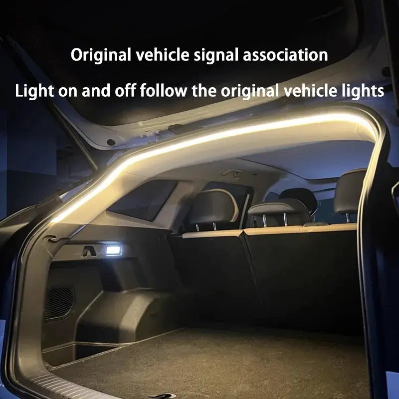Simples Market car tailgate LED light strip; high-brightness white ambient trunk lighting, wireless automatic sensing
