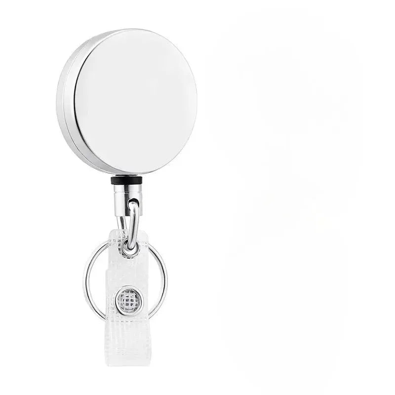 Retractable Metal Wire Keychain With Badge Reel ID Lanyard For Name Tags Card Badges Easy Pull Buckle Elastic Key Ring - Simples Market