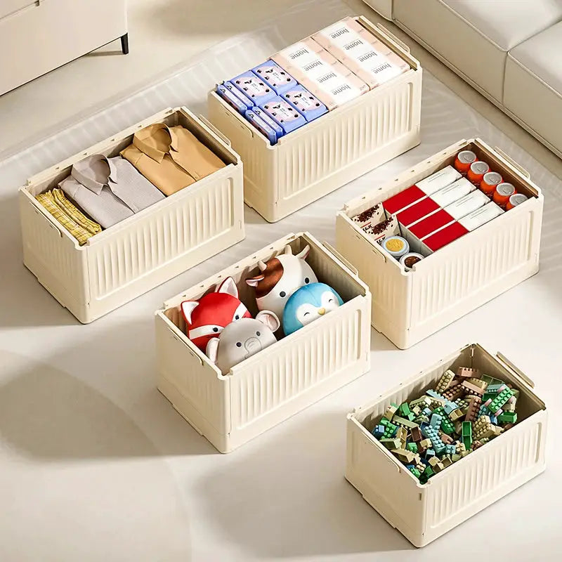 Folding Storage Box With Lid Multifunction Foldable Organizer Container For Home Car Trunk Travel Sundries Storage