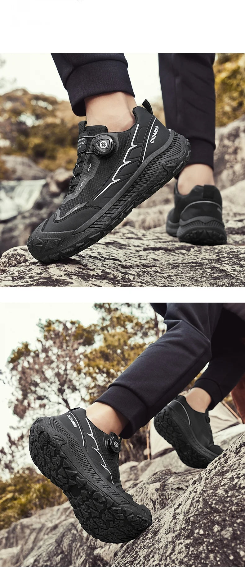Simples Market men's casual sneakers, black/gray low-top lace-up walking shoes with rugged, breathable sole.