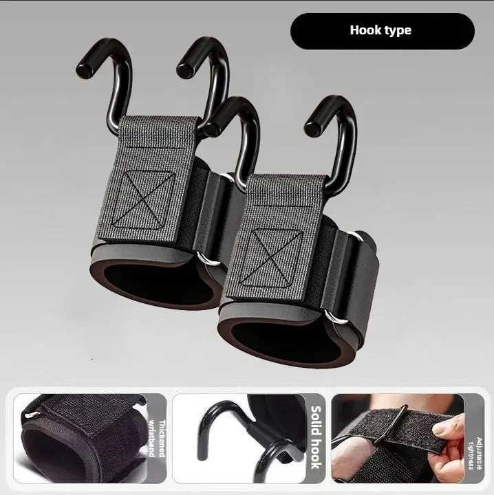 Weight Lifting Hooks Heavy Duty Pull Up Straps Adjustable Powerlifting Grips For Gym Workout