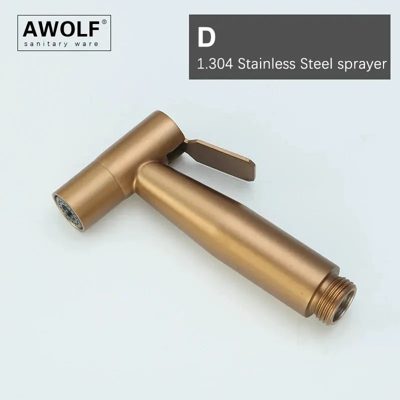 Handheld bidet sprayer head in brushed rose gold stainless steel by Simples Market