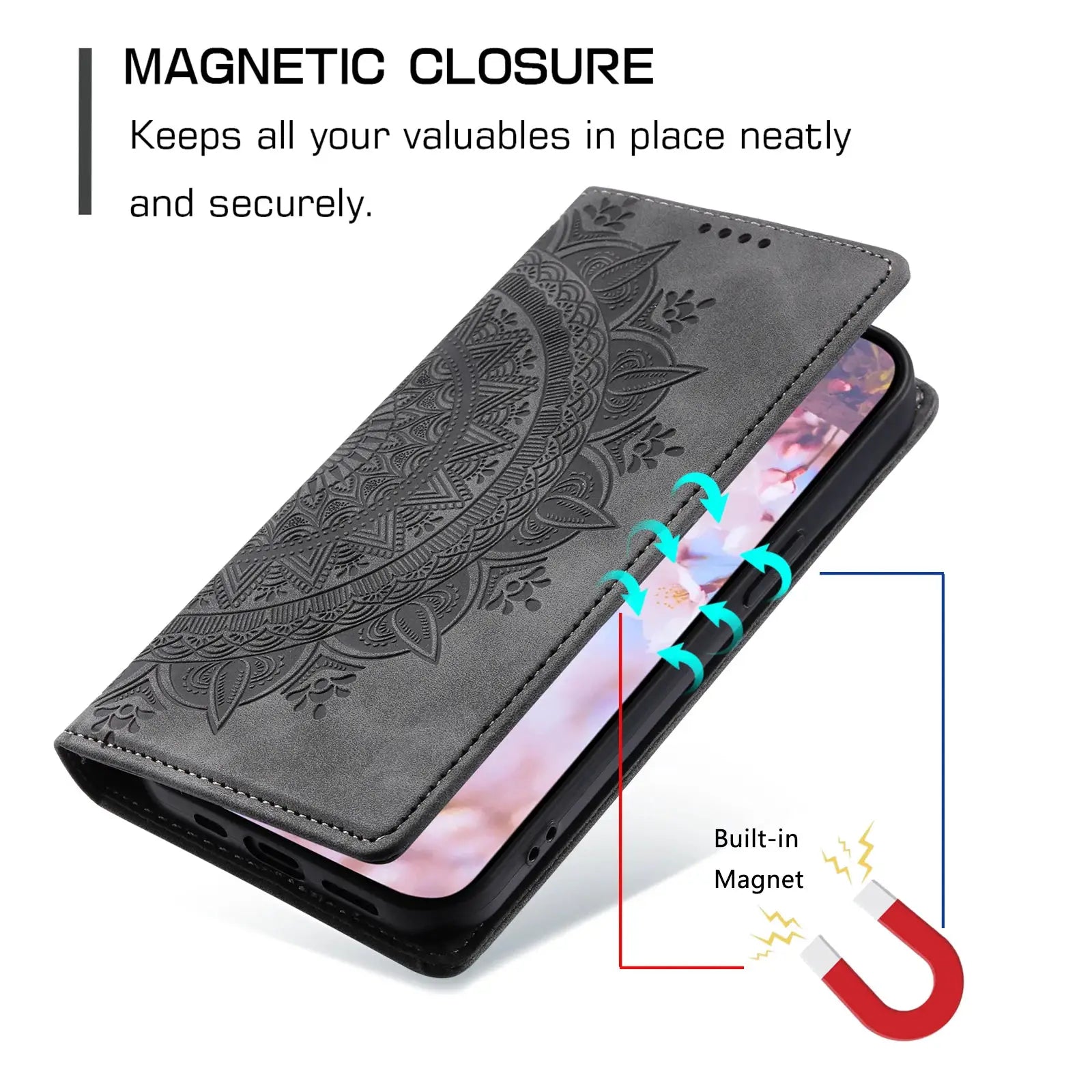 NovaGuard Magnetic Flip Leather Case for Samsung Galaxy S25 S24 Ultra S23 FE S22 S21 S20 S10 S9 Plus Note 20 Card Slot