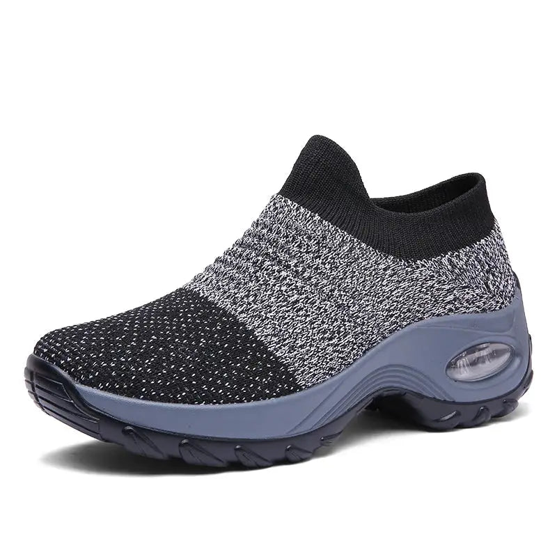 StrideEase Womens Walking Trainers Fly Weave Sock Sneakers Breathable Air Mesh Uppers Slip On Comfort