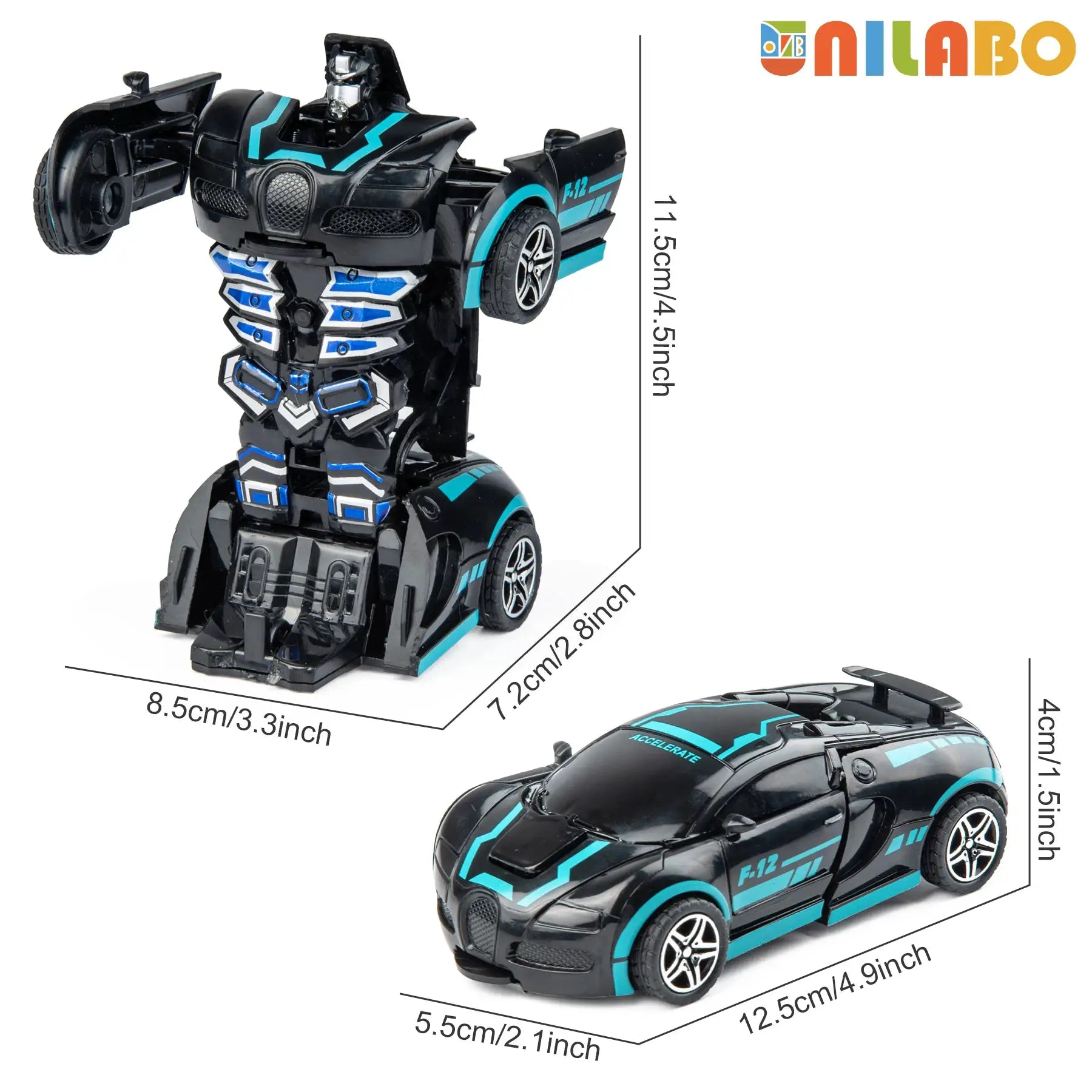 Transformable Robot Sports Car Toy No Batteries Educational Kids Gift Colorful Model Vehicle For Play Learning