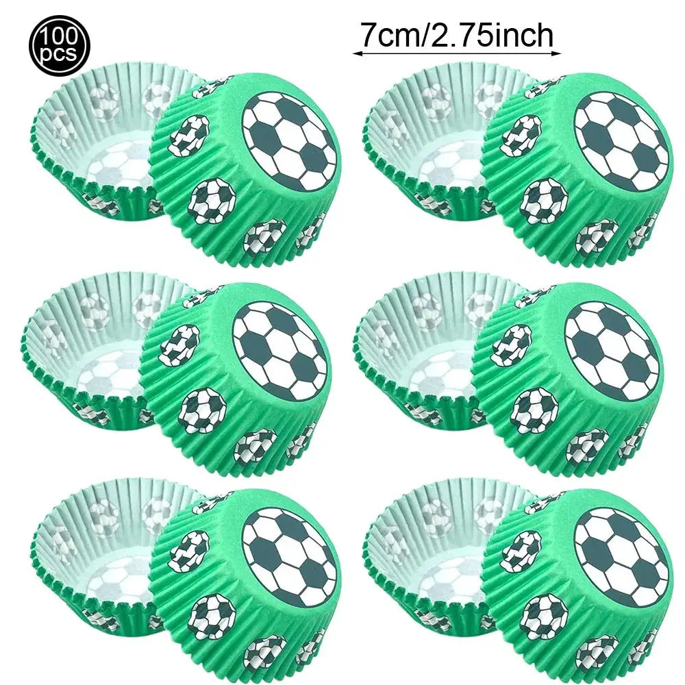 Soccer Theme Disposable Tableware Set Plates Cups Napkins Tablecloth