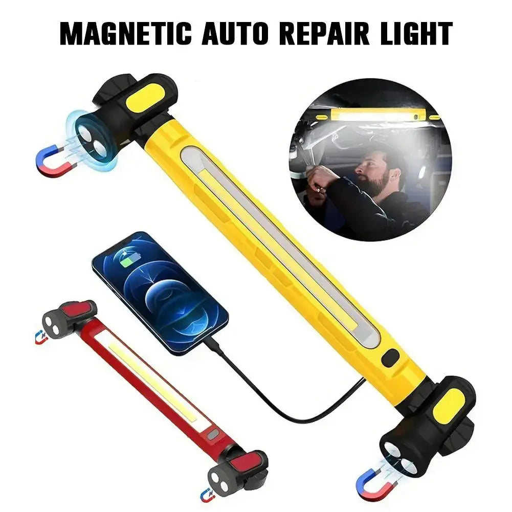 LED Magnetic Work Light Rechargeable Underhood Lamp With Hooks Rotating Magnetic Base For Car Repair Emergency Q1J1