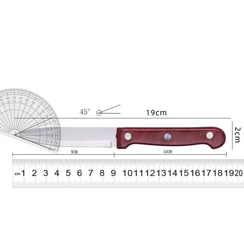 Sharp Stainless Steel Paring Knife With Imitation Wood Plastic Handle For Precise Home Cooking And Fruit Preparation