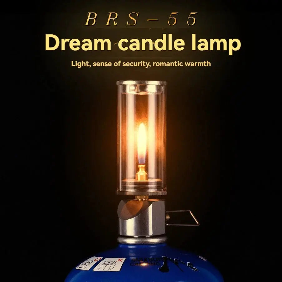 BRS-55 Dreamlike Candlelight Lamp Windproof Gas Lantern For Tent Lighting Camping Outdoor Lights