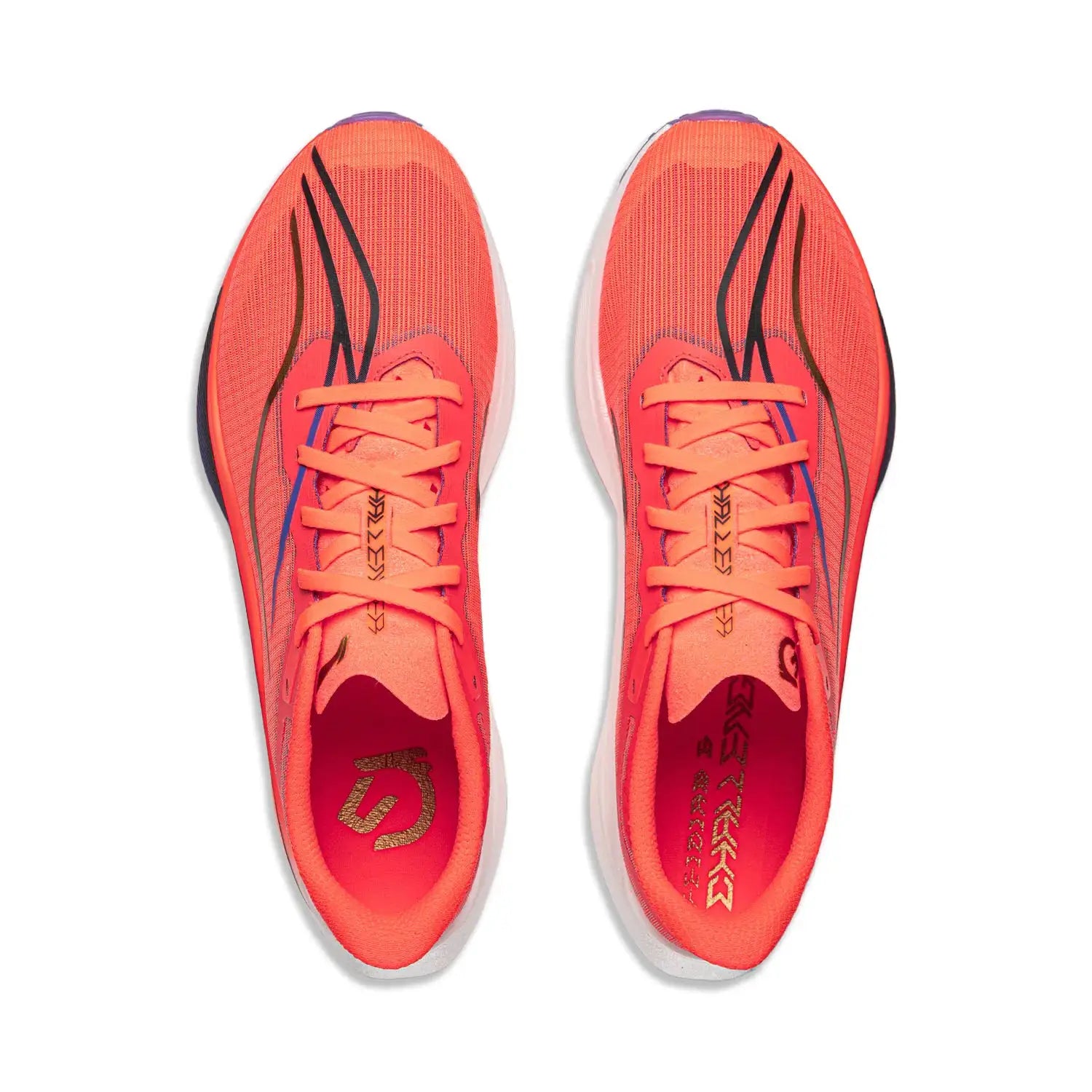 Li-Ning FEIDIAN 6 Challenger racing running shoes, neon coral with black accents, pair