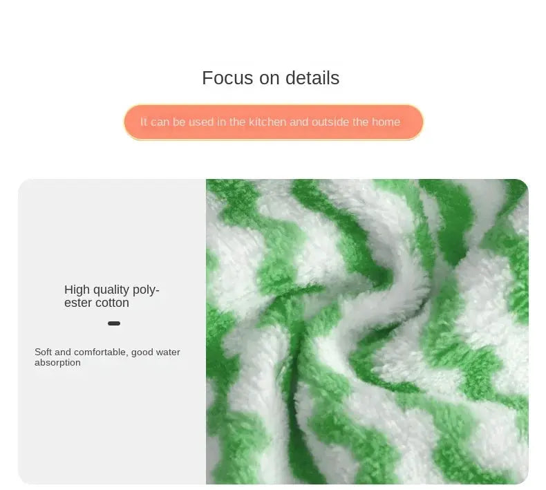 20Pcs kitchen microfiber wipes set by Simples Market in a green wave on white pattern; soft, absorbent cleaning cloths