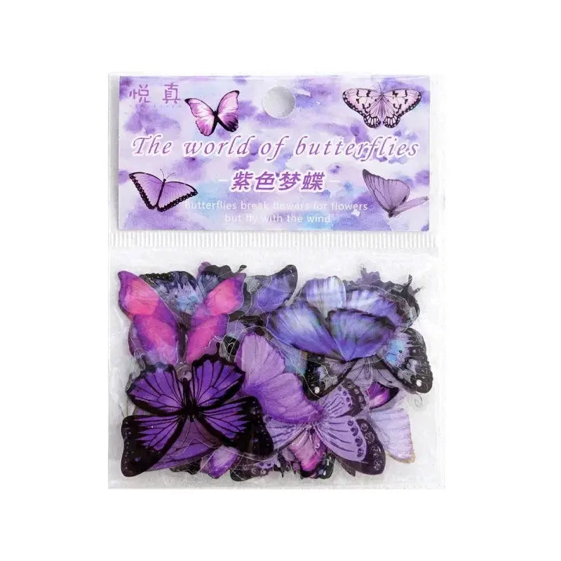 Journamm Butterfly Series 40 Pack PET Waterproof Stickers For Junk Journals Scrapbooks Collage And DIY Craft Aesthetics