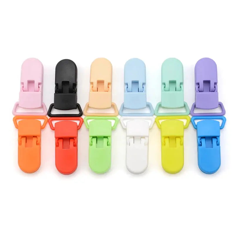 LOFCA Baby Pacifier Clips Set 10 Pieces 15mm and 20mm Plastic Clasps Colorful DIY Toy Jewelry Making