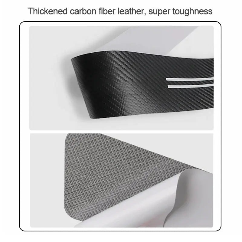 Car door sill protectors in carbon fiber leather for Peugeot models