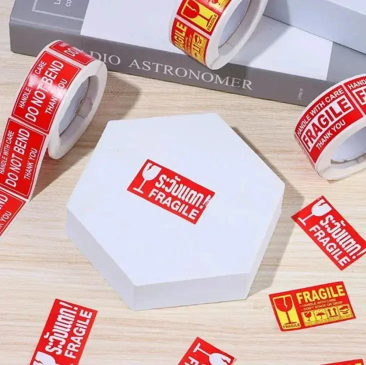 250 Pack Fragile Handling With Care Stickers Roll For Shipping Express Label Safe Transit