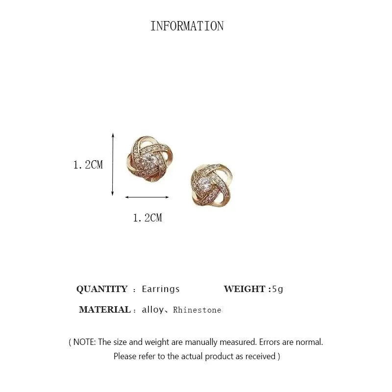 Exquisite Shiny Zircon Heart Flower Earrings Korean Inspired Elegant Square Geometric Crystal Jewelry Gift for Women