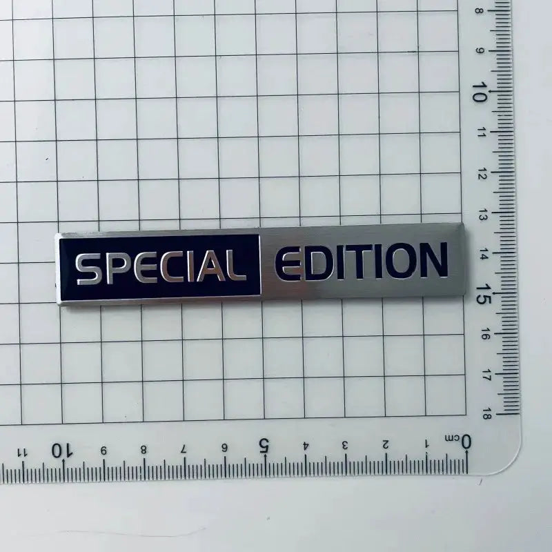 3D Metal Aluminium Silver Black Logo Emblem Badge for Car Fender and Trunk Universal Fit Limited Edition